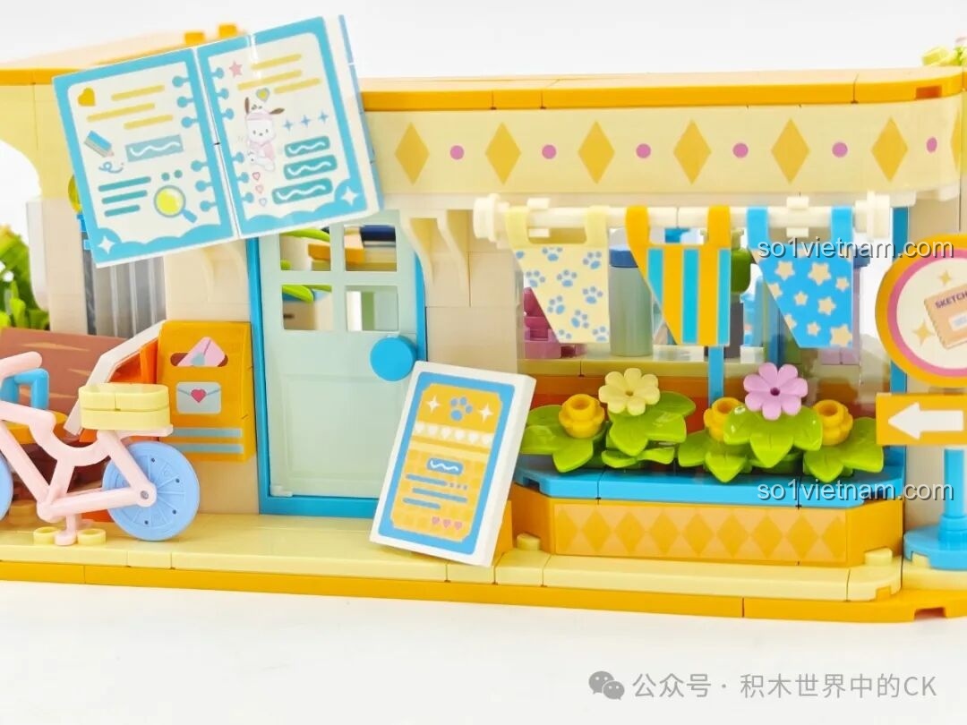 Mặt sau hộp bộ lắp ráp Học Viện Sanrio TC2068