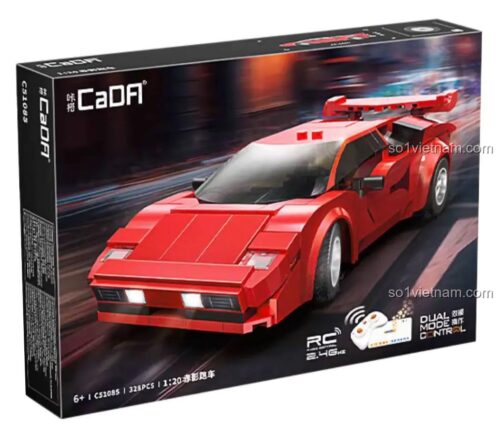 Hộp đồ chơi mô hình CaDA C51085 Xe đua Red Shadow, quà tặng sinh nhật cho bé trai