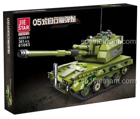Hộp đồ chơi mô hình JIE STAR 61063 Pháo tự hành PLZ-05, món quà chất lượng cao cho con trai.