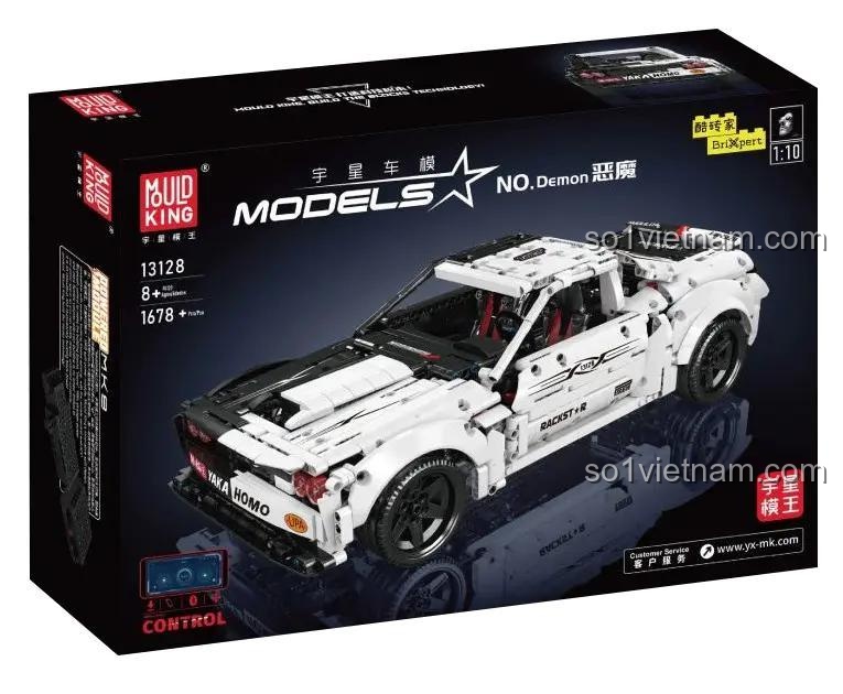 Hình ảnh hộp đồ chơi mô hình Mould King 13128, bộ xếp hình xe cơ bắp Dodge Hellcat với 1678 chi tiết, có chức năng điều khiển từ xa.