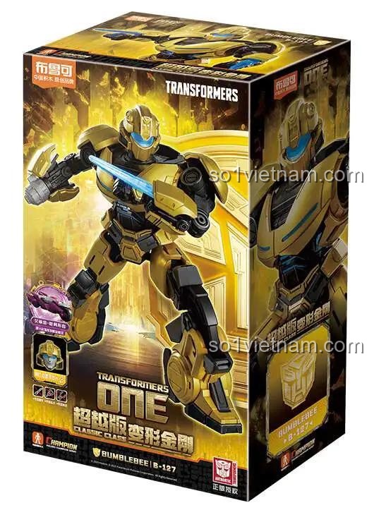 Hộp đựng bộ đồ chơi Bumblebee B-127 Transformer, có hình ảnh robot và xe hơi, là đồ chơi mô hình cho bé trai 12 tuổi, giá tốt, chất lượng cao, tương thích LEGO®