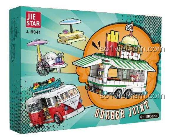 Hộp đựng bộ lắp ráp xe bán đồ ăn Burger Joint JIE STAR JJ9041