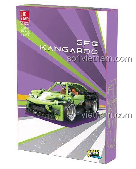 Hộp đựng bộ lắp ráp Siêu xe Kangaroo GFG JIE STAR 58118, đồ chơi mô hình xe thể thao cho bé trai