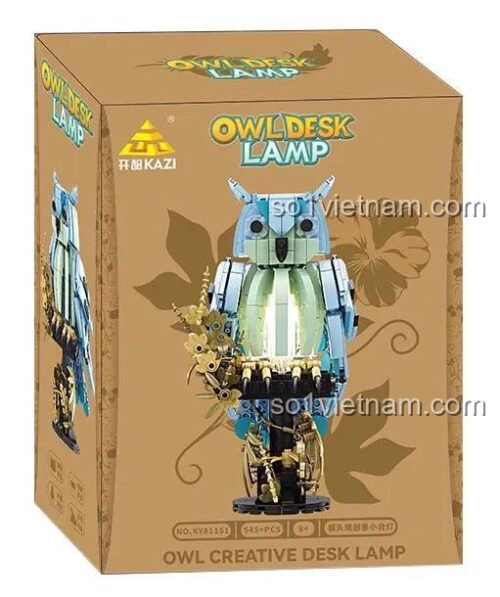 Hộp đựng đèn bàn hình cú mèo KAZI KY81151, bộ đồ chơi lắp ráp 545 mảnh