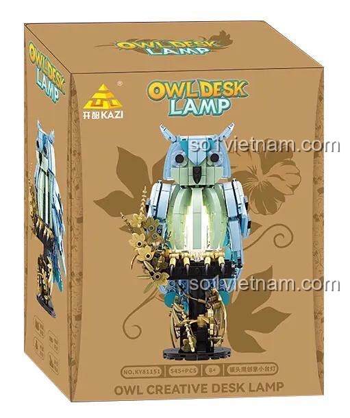 Hộp đựng đèn bàn hình cú mèo KAZI KY81151, bộ đồ chơi lắp ráp 545 mảnh