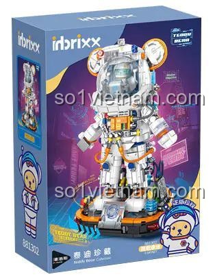 Hộp đựng bộ lắp ghép Gấu Teddy Phi Hành Gia Ibrixx 881302, 1343 mảnh ghép, phù hợp cho bé 14 tuổi