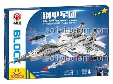 Hộp đồ chơi máy bay chiến đấu J-15 BLK-090 450 chi tiết