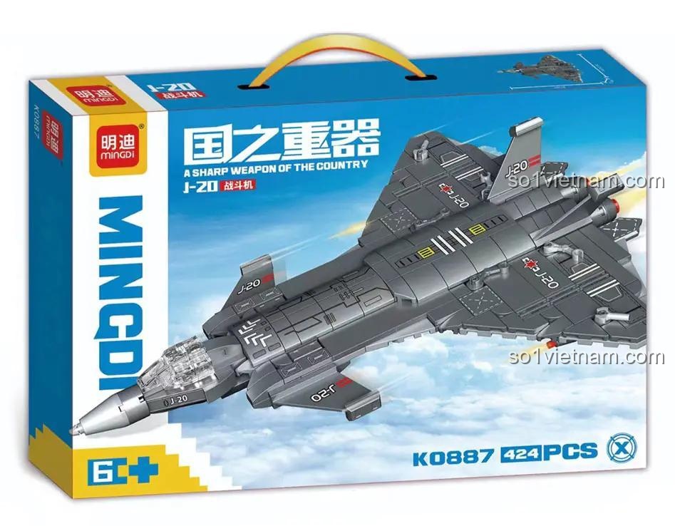 Hộp đựng bộ lắp ghép máy bay chiến đấu J-20 Mindi K0887