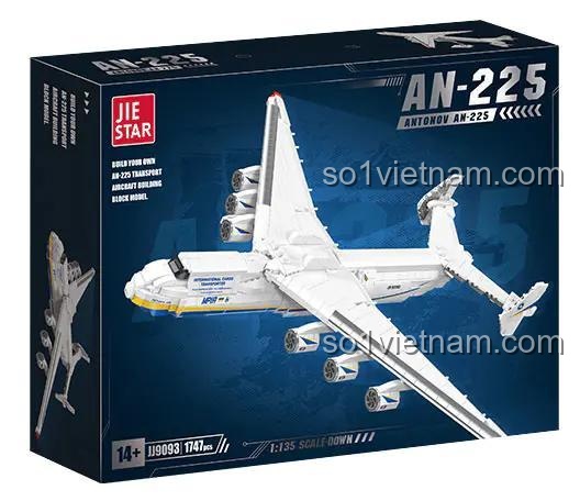 Hộp đựng bộ lắp ghép máy bay vận tải An-225 Antonov JIESTAR JJ9093, đồ chơi mô hình máy bay chở hàng, đồ chơi xây dựng cho bé trai 14 tuổi