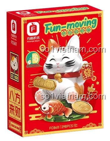 Hộp đựng Mèo Thần Tài May Mắn Forange FC8611 bộ lắp ghép 298 mảnh