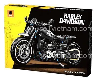 Hộp đựng mô tô Harley-Davidson Dark Knight LEIMAO H1127, bộ lắp ráp 680 mảnh, đồ chơi kỹ thuật cho bé 14 tuổi