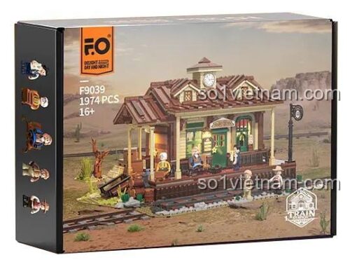 Hộp sản phẩm Nhà Ga Miền Tây FunWhole F9039, bộ lắp ghép 1974 chi tiết, độ tuổi 16+