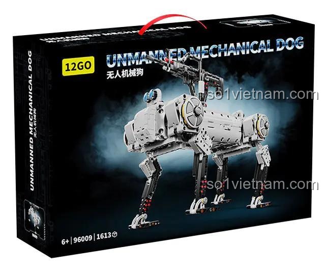 Hộp đựng bộ lắp ghép robot chó máy không người lái 12GO 96009, 1613 mảnh, đồ chơi công nghệ cho bé trai