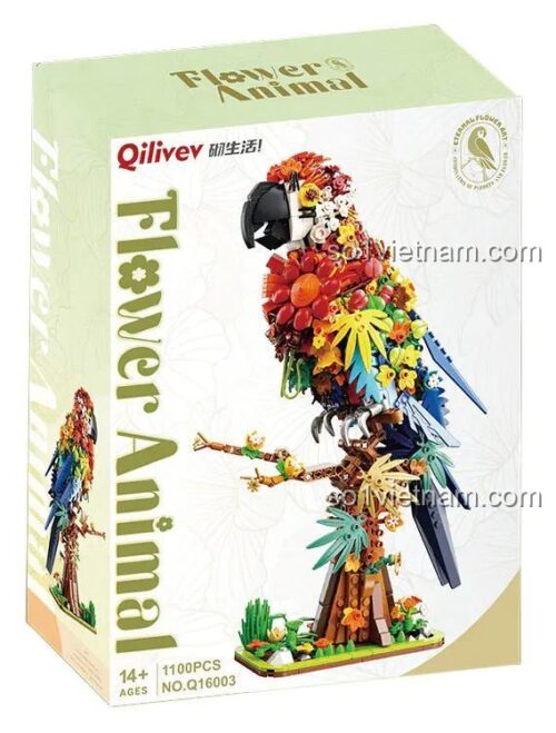 Hộp đựng bộ đồ chơi chim vẹt hoa Qilivev Q16003, 1100 mảnh, độ tuổi 14+