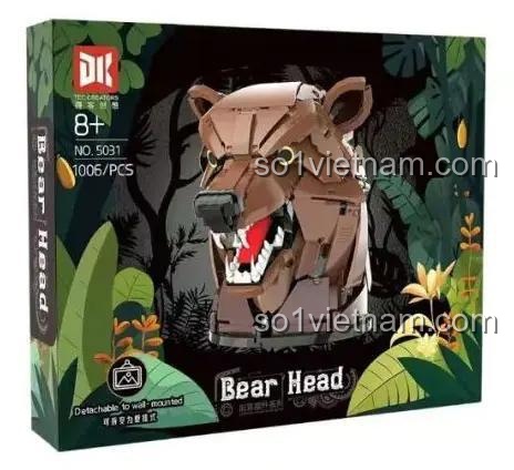 Hộp đựng bộ lắp ghép Đầu Gấu DK 5031, đồ chơi mô hình động vật cho bé 8 tuổi