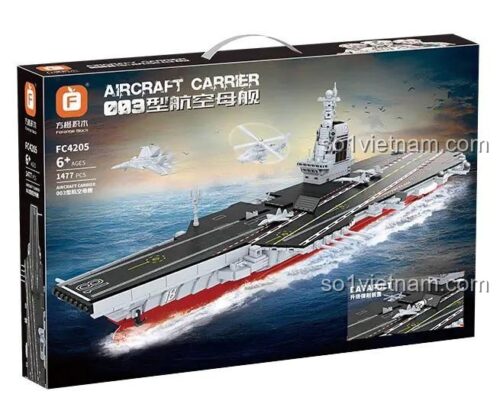 Hộp đựng bộ đồ chơi Tàu sân bay quân sự 003 Forange FC4205 1477 mảnh ghép chi tiết cho bé trai 6 tuổi