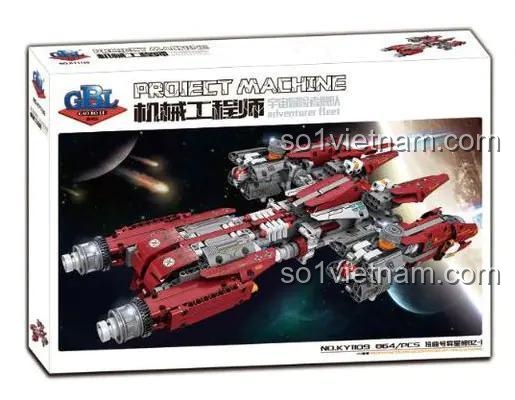 Hộp đựng bộ đồ chơi GBL KY1109 Phi thuyền vũ trụ, đồ chơi lắp ghép Technic, 864 chi tiết, dành cho bé trai 6 tuổi