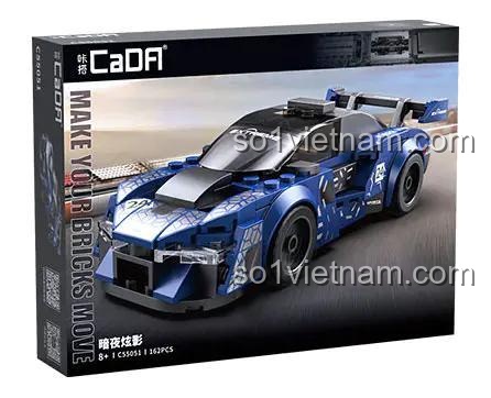 Hộp đựng bộ lắp ghép xe đua CaDA C55051 Tốc độ Bóng đêm, đồ chơi lắp ráp cho bé trai 8 tuổi