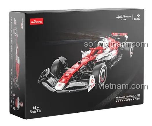 Hộp đựng bộ lắp ráp xe đua F1 Alfa Romeo C42 RASTAR 94410, đồ chơi Technic cho bé trai 14 tuổi