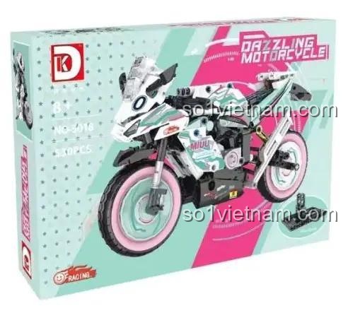 Hộp đựng bộ lắp ghép xe máy "歌姬机车" DK 5018, có hình ảnh sản phẩm, thông số 8+, 530 chi tiết