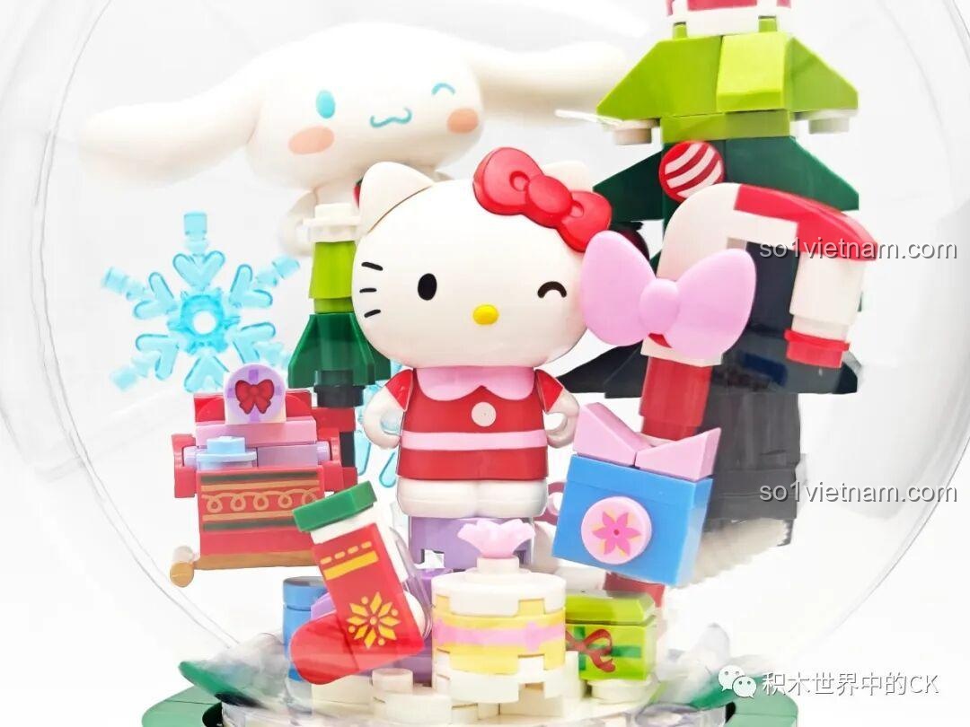 Cận cảnh Cinnamoroll, cây thông Noel và bông tuyết trong Hộp Nhạc Giáng Sinh Ước Nguyện Sanrio Characters K20836.