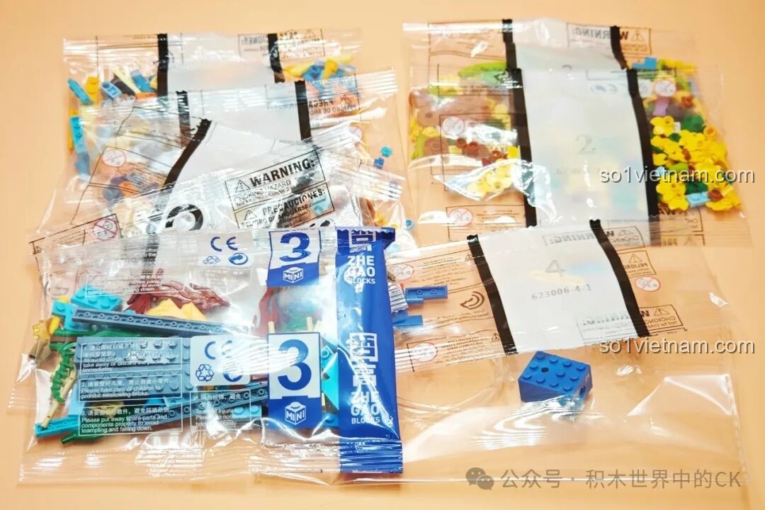 Các túi chi tiết lắp ráp của Hộp nhạc 