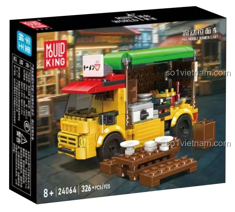 Hộp đồ chơi mô hình Xe bán mì ramen di động 24064 của Mould King, món quà sáng tạo cho bé gái.