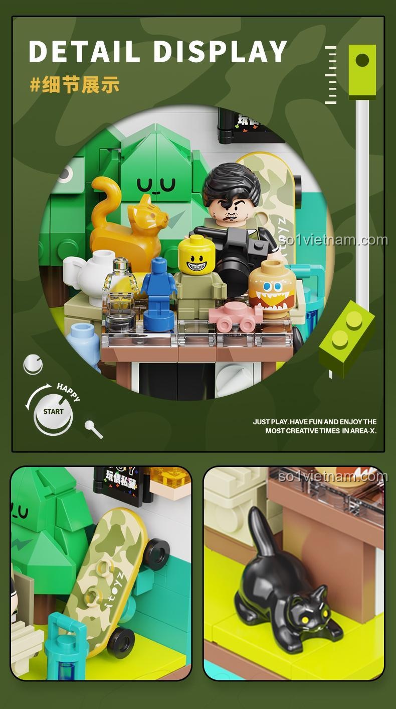 Chi tiết mô hình bộ đồ chơi lắp ghép Hộp Sáng Tạo ITOYZ Liên Minh X-BOX AREA-X AD0002