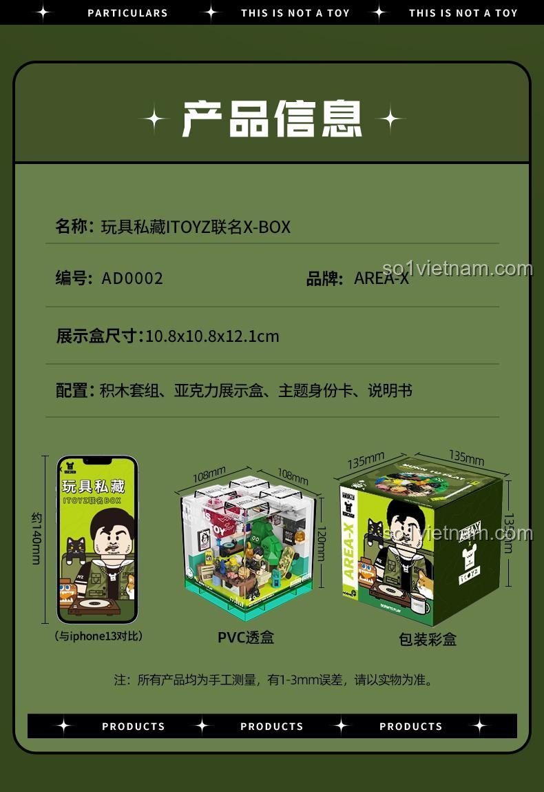 Thông tin sản phẩm bộ đồ chơi lắp ghép Hộp Sáng Tạo ITOYZ Liên Minh X-BOX AREA-X AD0002