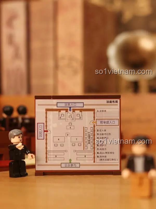 Bộ lắp ghép Tòa án Pháp lý Houfa Education QJ5495 - Sơ đồ bố trí phòng xử án