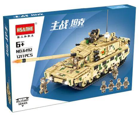 Hộp bộ lắp ghép Xe Tăng Chiến Đấu Chủ Lực HSANHE 6492, đồ chơi mô hình quân sự giá rẻ cho bé trai 6 tuổi.