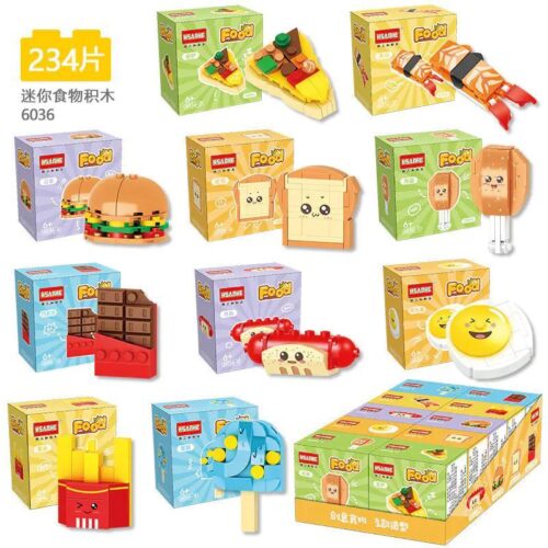 Bộ đồ chơi 10 Món Ăn Nhỏ HSANHE 6036 giá rẻ, mô hình ẩm thực mini đáng yêu cho bé trai bé gái 6 tuổi, đồ chơi lắp ghép sáng tạo.