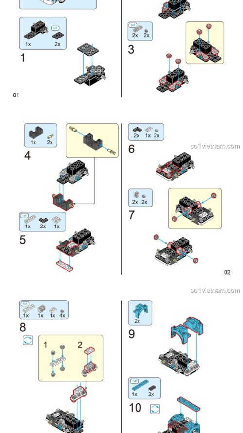 Mô hình xe buýt tròn Decool 26014 - Hướng dẫn lắp ráp Decool 14 Mô hình xe buýt tròn