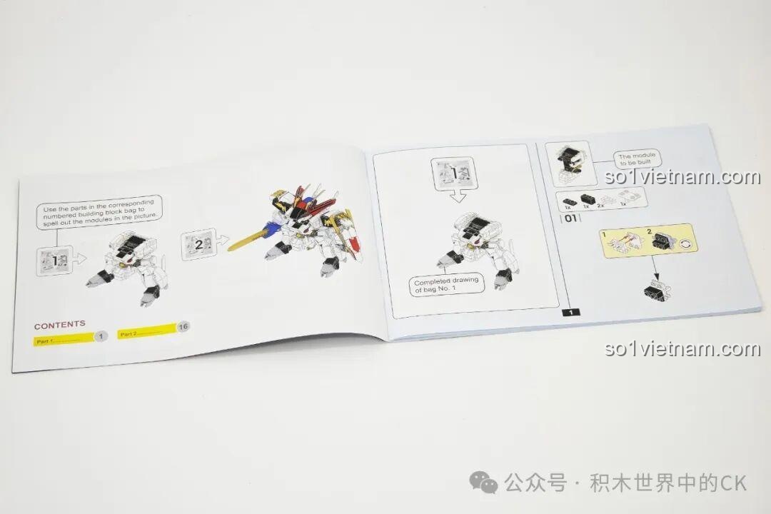 Sách hướng dẫn chi tiết từng bước lắp ráp JIESTAR 58206 Ryuomaru