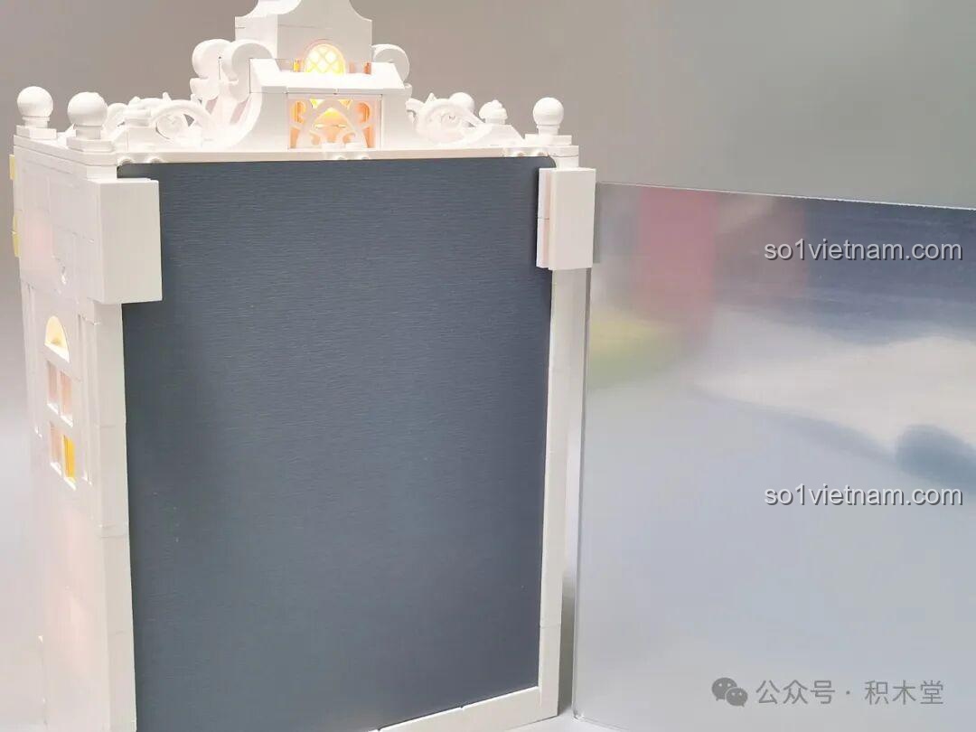 Mô hình iambrick 30101 Thâm Uyên Kính: Bạch Hủy Chi Quang với đèn LED sáng rực nhìn từ phía trước