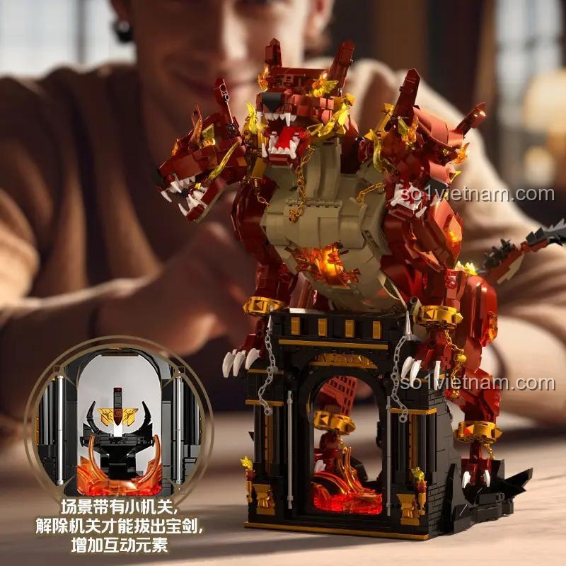 Poster Chó Ba Đầu Địa Ngục iambrick 30303, bộ lắp ghép Cerberus Địa Ngục với thiết kế ấn tượng, đồ chơi cho con trai 14 tuổi