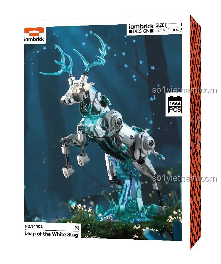 Hộp bộ lắp ghép iambrick 31102 Mô hình Mecha Hươu Trắng Bay Lượn, đồ chơi mô hình Mecha Tương Lai, 1566 chi tiết, tương thích LEGO®, giá rẻ cho con trai 14 tuổi.