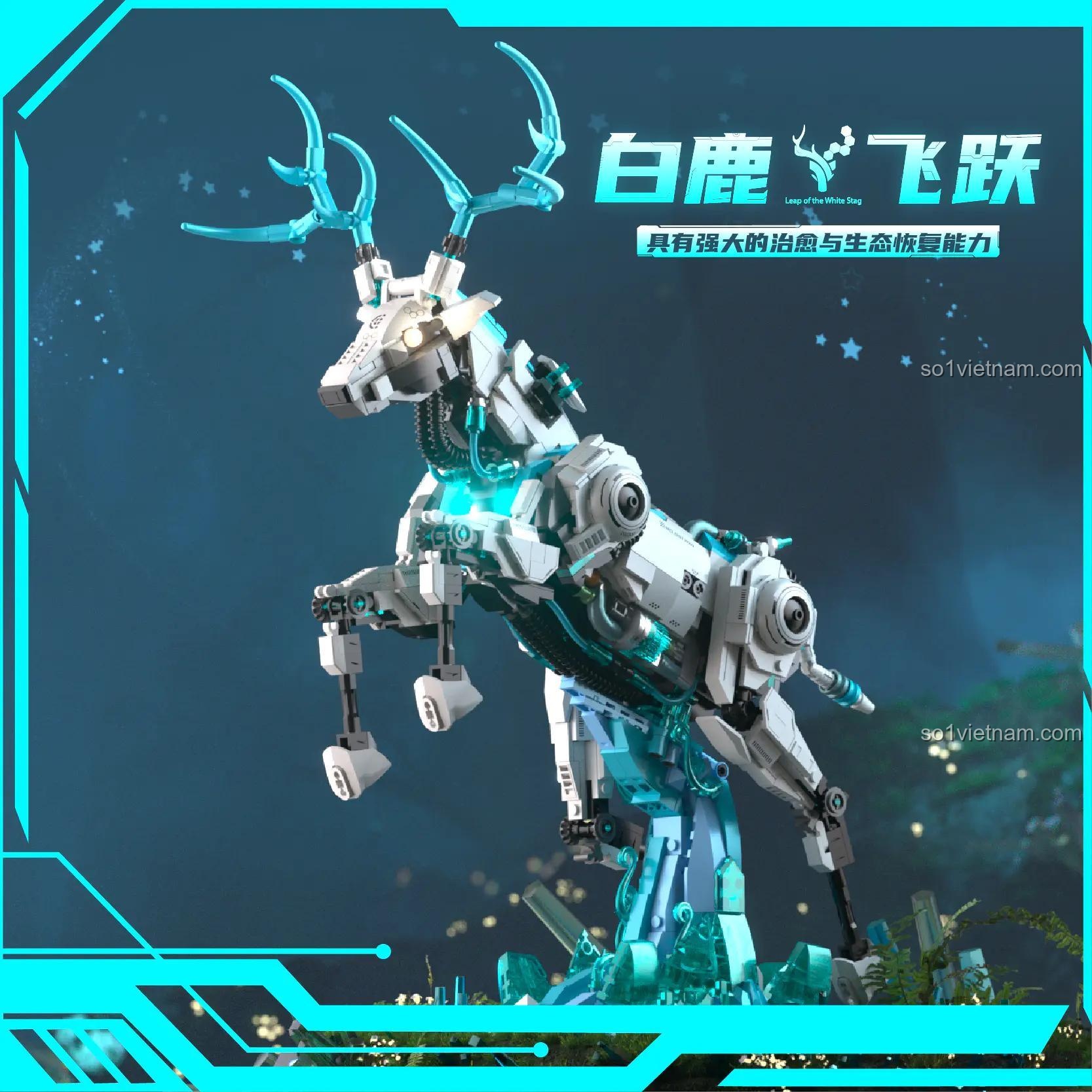 Mô hình Mecha Hươu Trắng Bay Lượn iambrick 31102 với tính năng đặc biệt, đồ chơi mô hình Mecha Tương Lai, phong cách Cyberpunk, chất lượng cao, giá tốt cho con trai 14 tuổi.