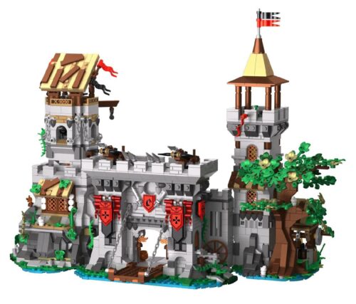 Mô hình hoàn thiện của bộ lắp ghép Pháo Đài Hiệp Sĩ Thánh Linh iambrick 40210, một lâu đài trung cổ chi tiết dành cho con trai 14 tuổi.