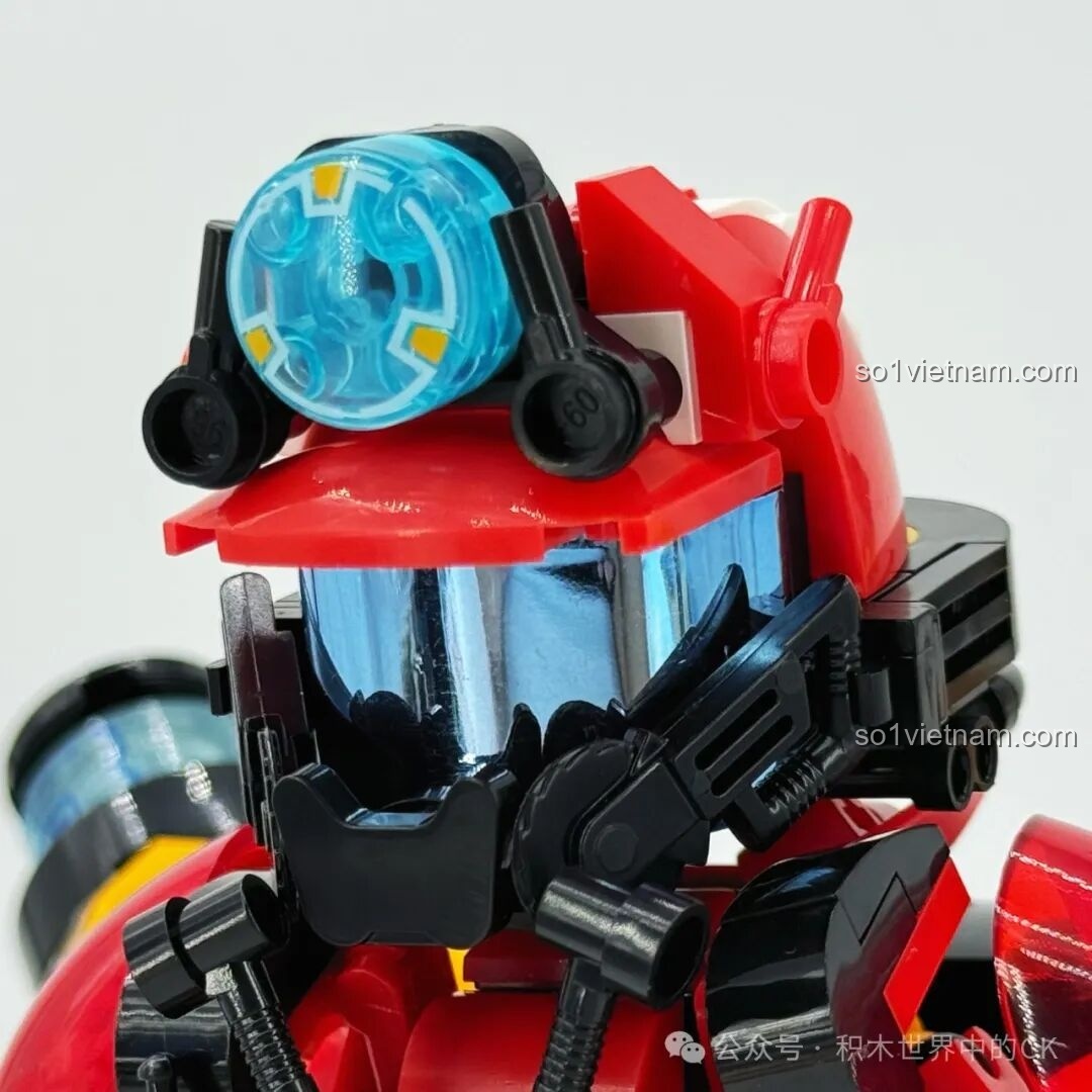 Cận cảnh phần eo và hông của Robot Cứu Hỏa Phá Vỡ Giới Hạn iBlock ib1101.