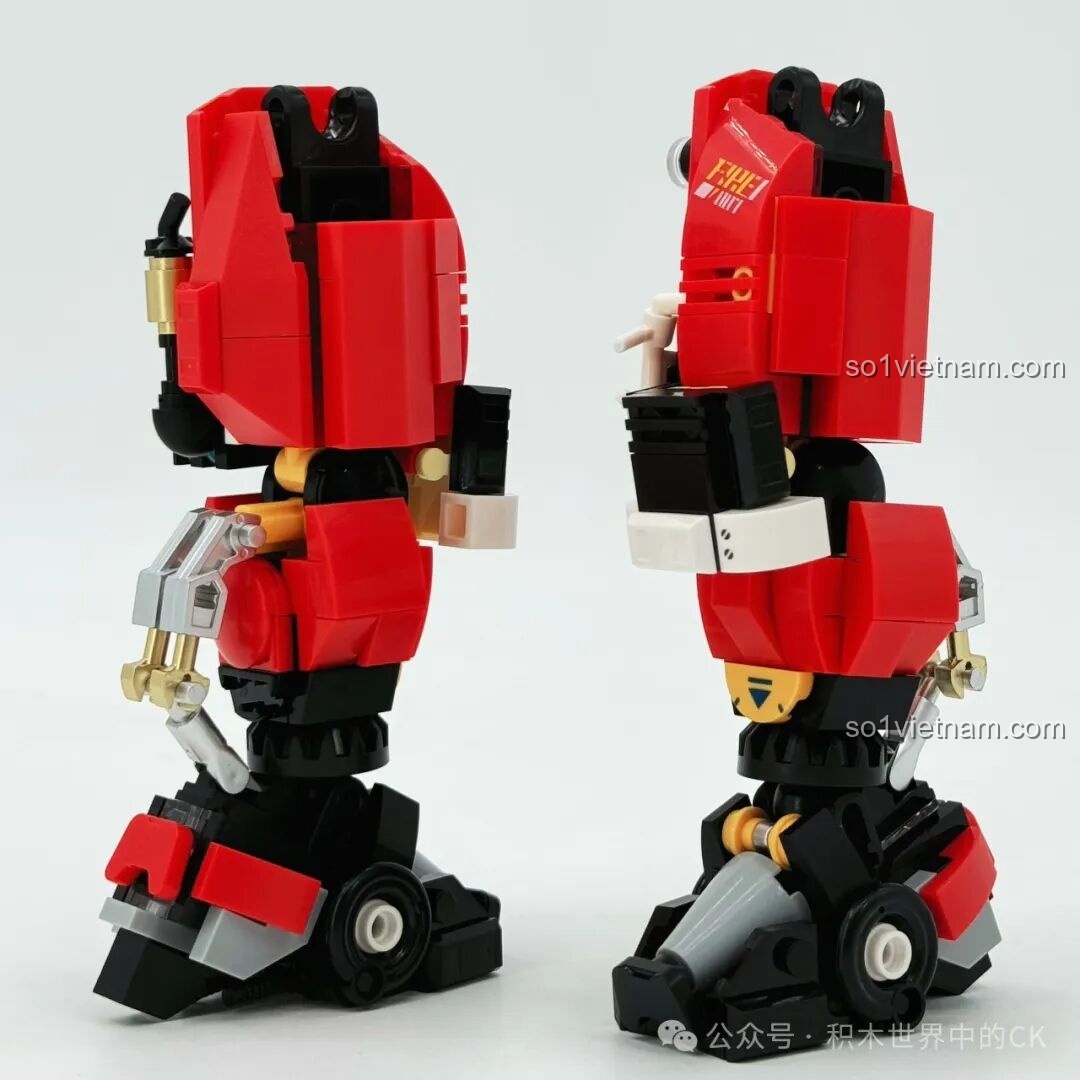 Quá trình lắp ráp đôi chân của mô hình Robot Cứu Hỏa Phá Vỡ Giới Hạn iBlock ib1101.