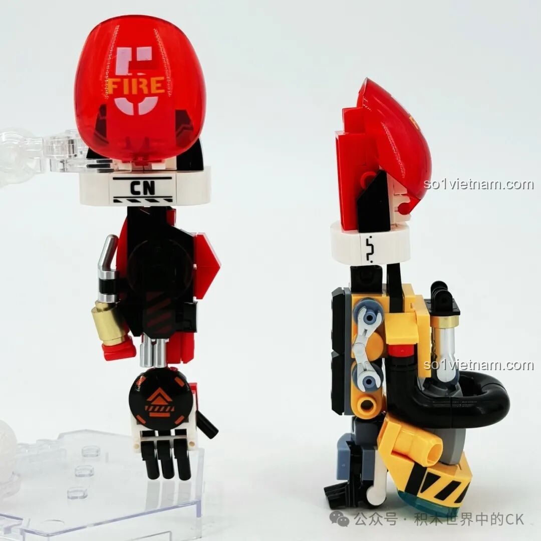 Quá trình lắp ráp cánh tay của mô hình Robot Cứu Hỏa Phá Vỡ Giới Hạn iBlock ib1101.