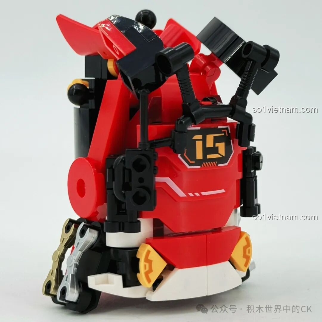 Quá trình lắp ráp phần thân của mô hình Robot Cứu Hỏa Phá Vỡ Giới Hạn iBlock ib1101.