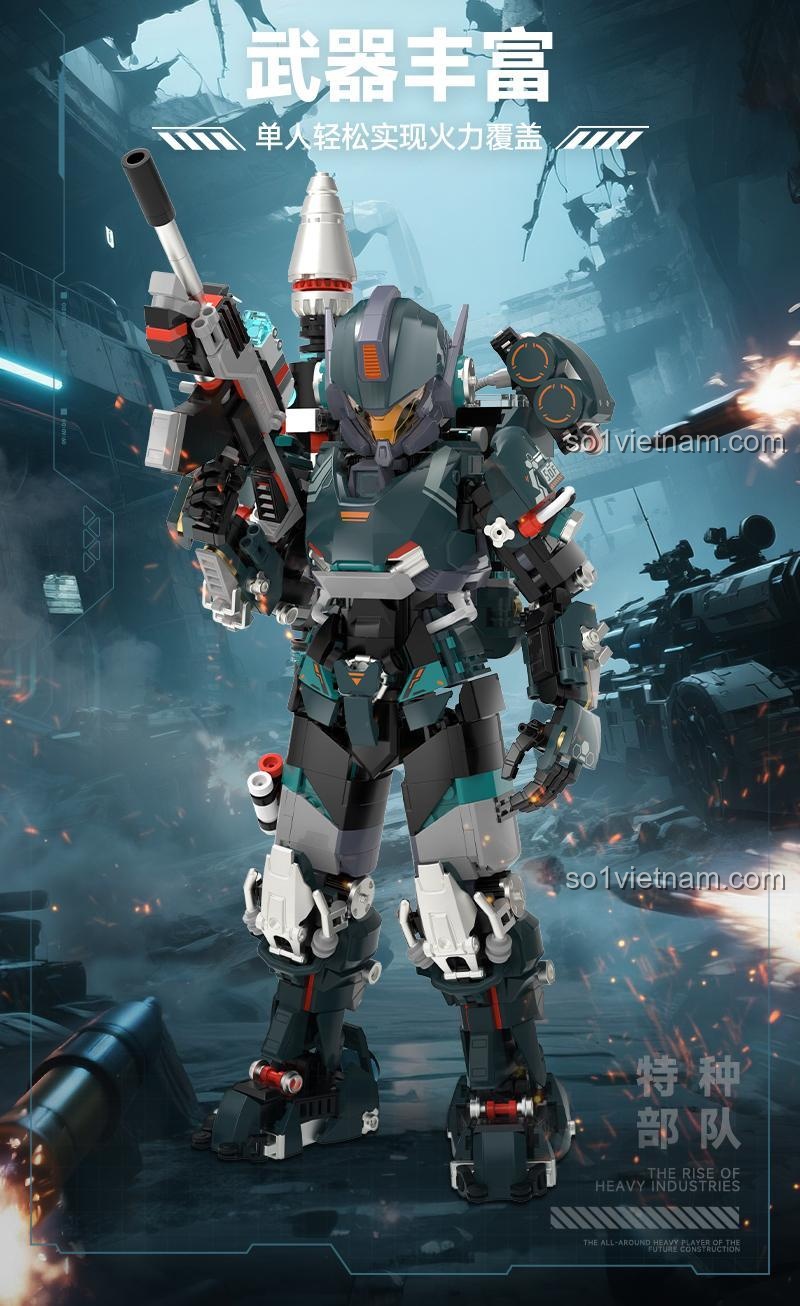 Đồ chơi lắp ráp 1103, cấu trúc nâng cấp, giáp nặng, nhiều cách chơi, phù hợp bé trai 8 tuổi