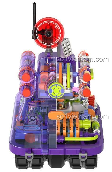 Xe tăng T-25 chiến tuyến iBlock ib1301-1, bộ lắp ghép quân sự cho bé trai, thiết kế nửa trong suốt, tháp pháo xoay 360 độ, có minifigure phi công, giá tốt