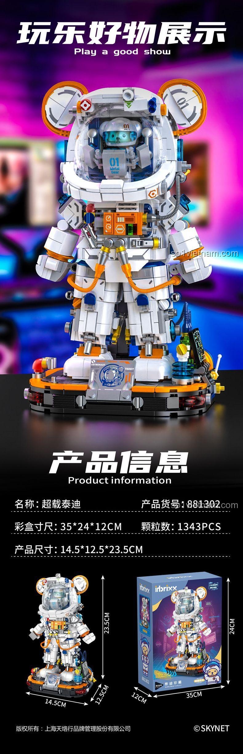 Hướng dẫn lắp ráp bộ đồ chơi Gấu Teddy Phi Hành Gia Ibrixx 881302, 1343 mảnh ghép, phù hợp cho bé 14 tuổi