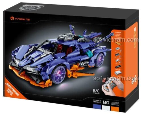 Hộp của đồ chơi lắp ghép Apollo Drift Supercar 9830-2, thể hiện rõ tính năng điều khiển từ xa và tỉ lệ 1:10.