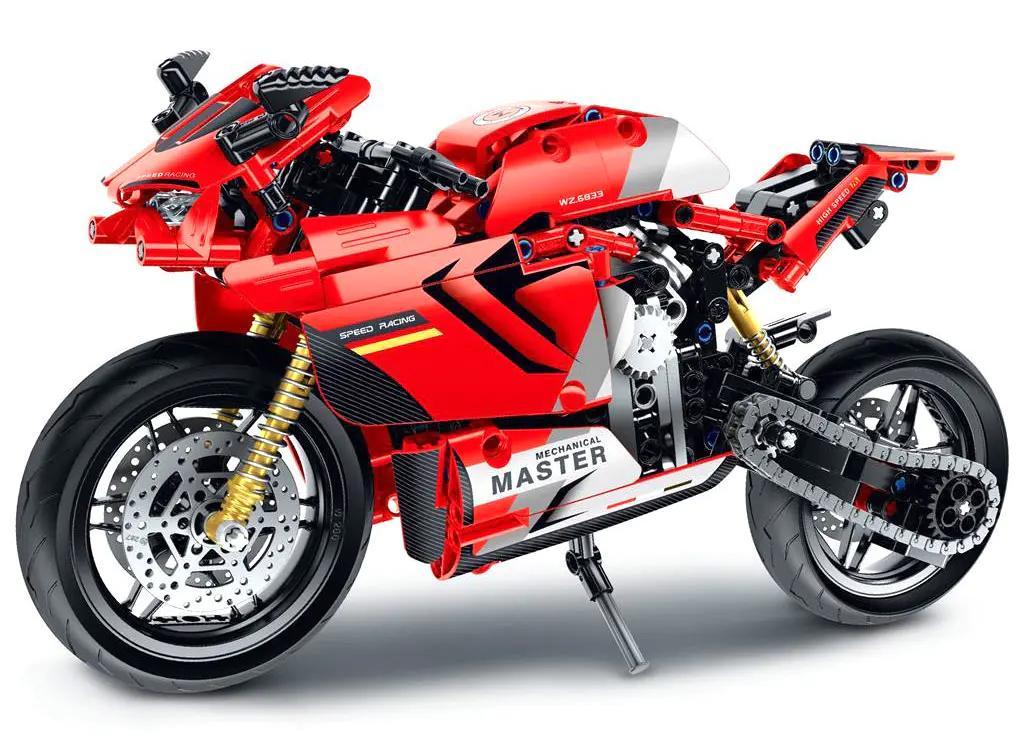 Hộp bộ lắp ráp Mô tô V4 Phân Khối Lớn IM.Master QIHUI 6833 giá tốt, đồ chơi mô hình xe đua V4 cho bé trai 10 tuổi.