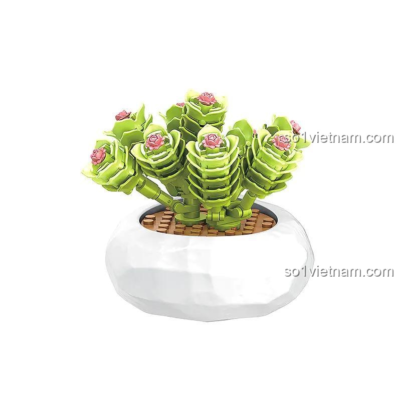 Đồ chơi mô hình Chậu Cây Mọng Nước inbrixx 655065, chi tiết sắc nét, màu xanh lá tươi mới, phù hợp bé gái 8 tuổi, giá rẻ