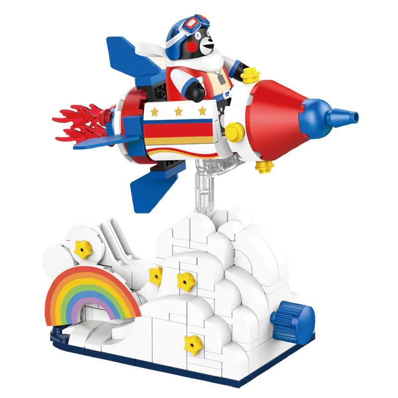 bộ lắp ghép Kumamon Phiêu lưu không gian, đồ chơi mô hình Gấu Kumamon phi hành gia cho bé trai 6 tuổi, mô hình tên lửa vũ trụ Kumamon giá tốt